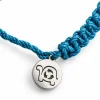 Blue Cast Away bracelet with its silver tortoise medallion