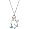 Blue-footed booby pendant with turquoise feet on a fine chain