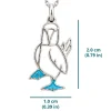Blue-footed booby pendant size: 2.0 cm high by 1.0 cm wide